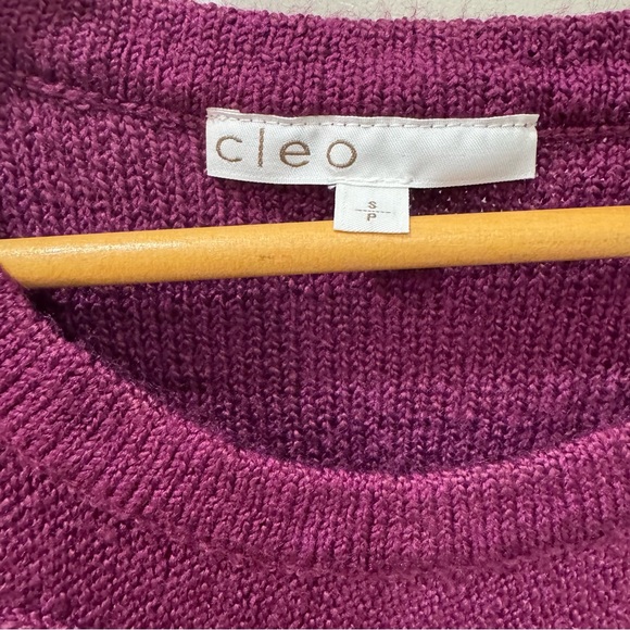 Cleo plum purple Knit Sweater size small quarter length sleeves. - Picture 3 of 4
